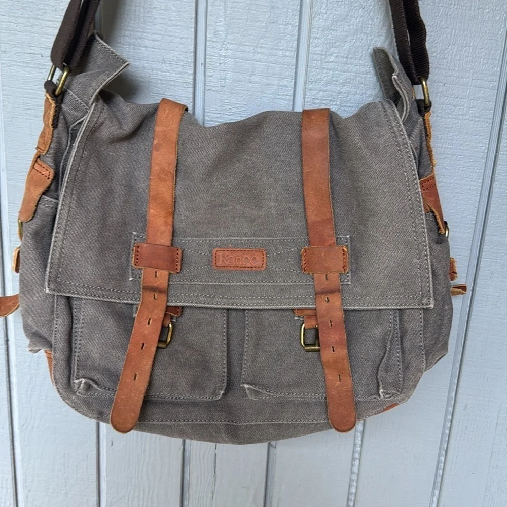 Kattee Messager Fabric Gray Bag